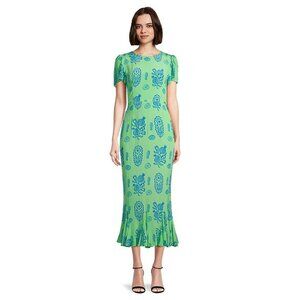 Lulani Ruffle-Hem Printed Maxi Dress